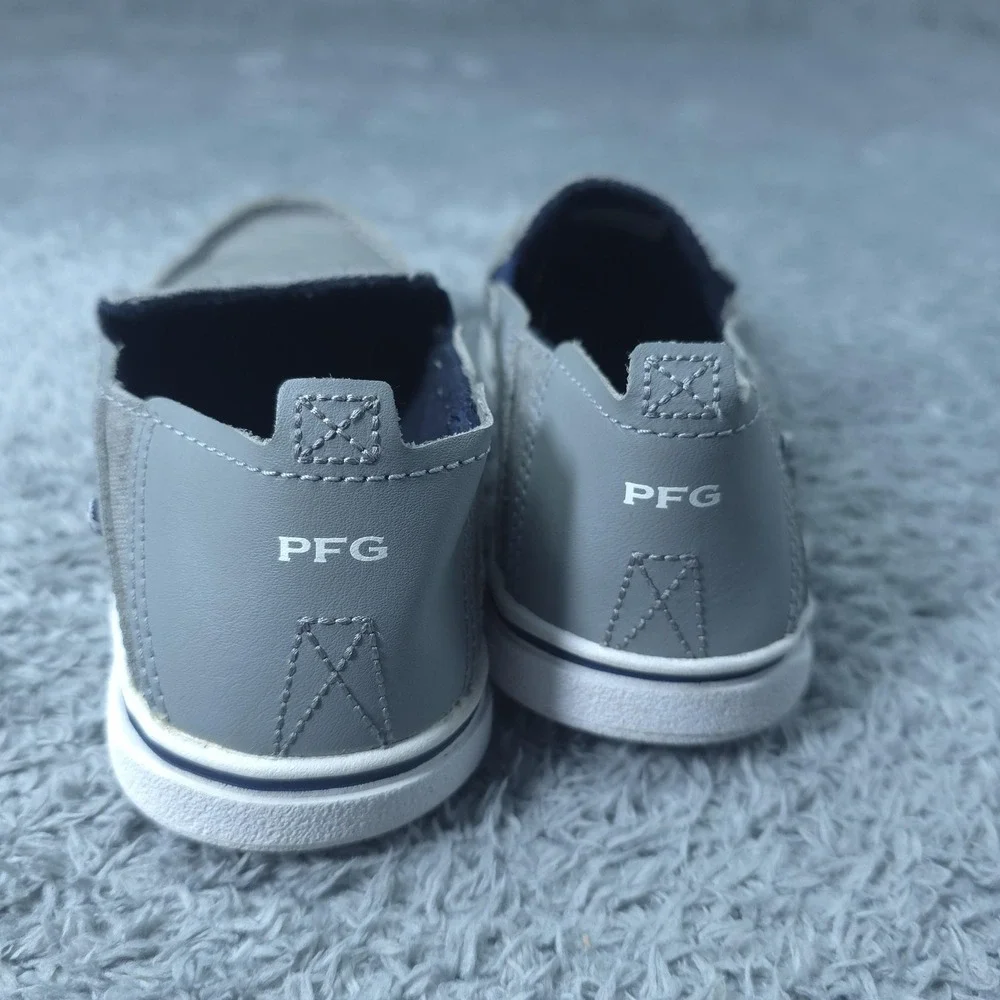 Columbia PFG Boat Shoes Youth Size 3 Gray Slip On Omni-Grip Fishing Beach‎
